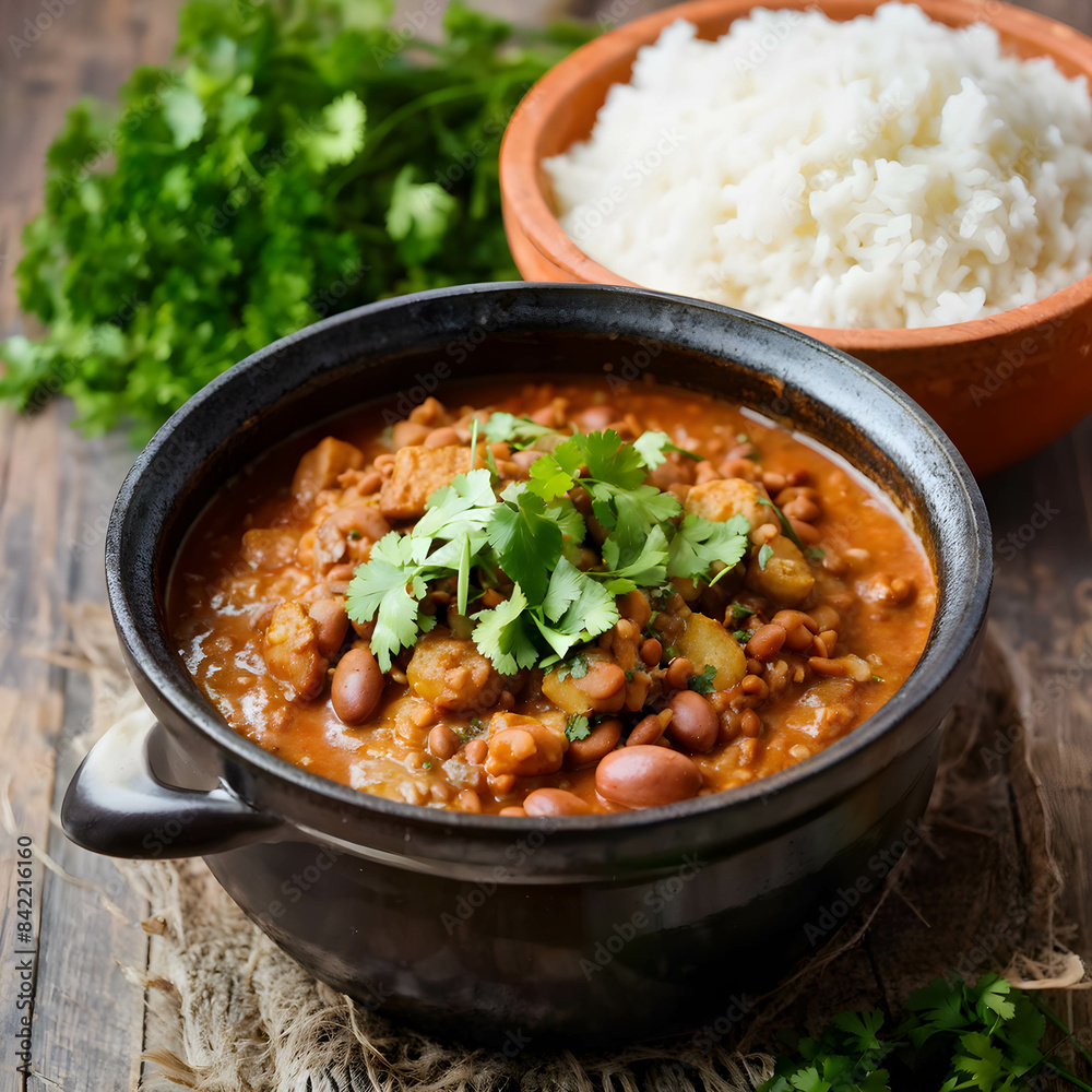 Tropeiro beans, a traditional and tasty dish from Brazilian cuisine. Tropeiro beans, a traditional and tasty dish from Brazilian cuisine.