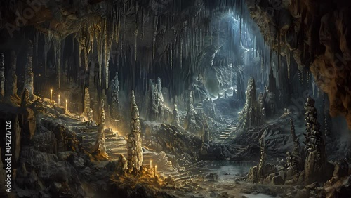 Ast the stalagmites and stalactites lies a cave that resounds with melodic echoes creating a mesmerizing ambiance. photo