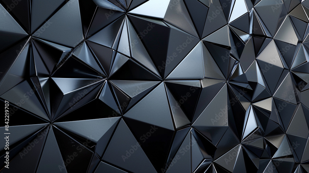 Close-up of black wall with numerous triangles Close-up of black wall with numerous triangles
