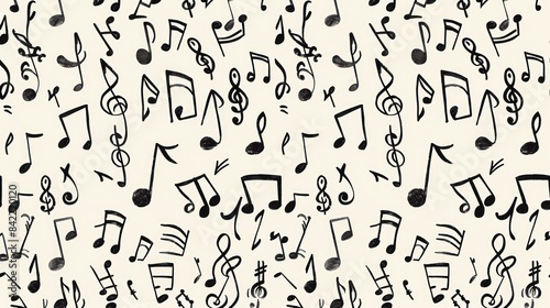 Music tone note song pattern doodle silhouette icon symbol.
