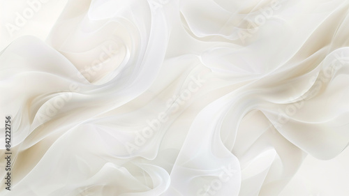 Close-up of highly folded white fabric photo