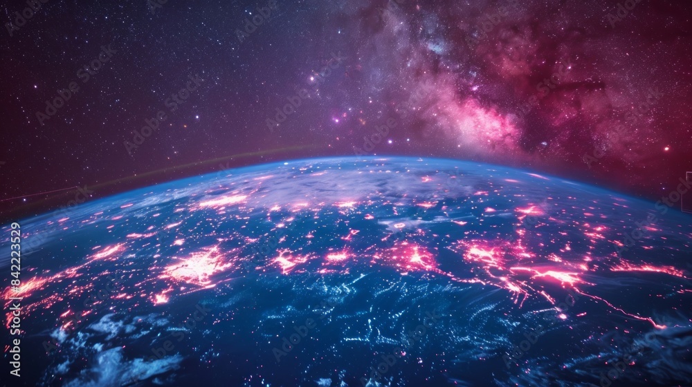 Obraz premium Global network and connection background