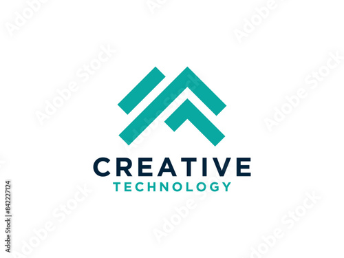 Abstract Geometric Letter M Design Template.