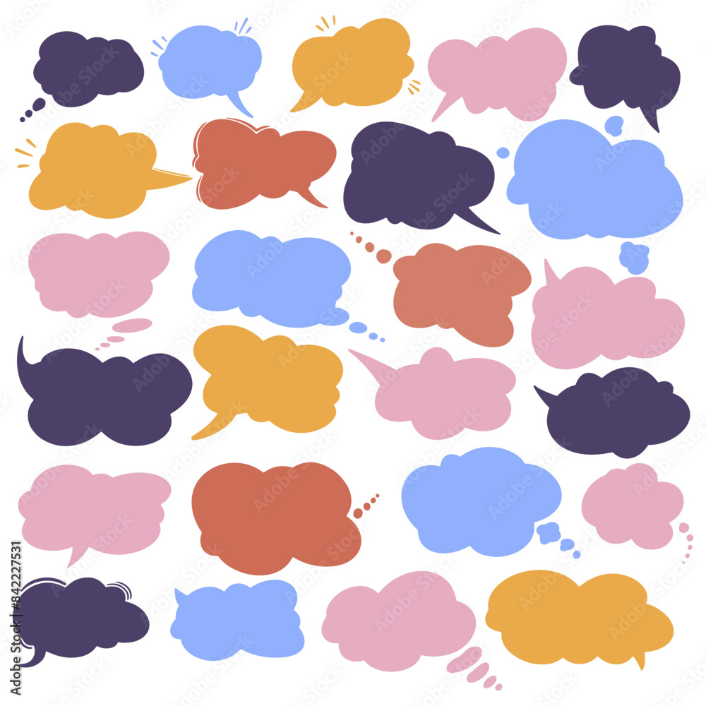 colorful speech bubble conversation bubble hand draw set element colorful speech bubble conversation bubble hand draw set element