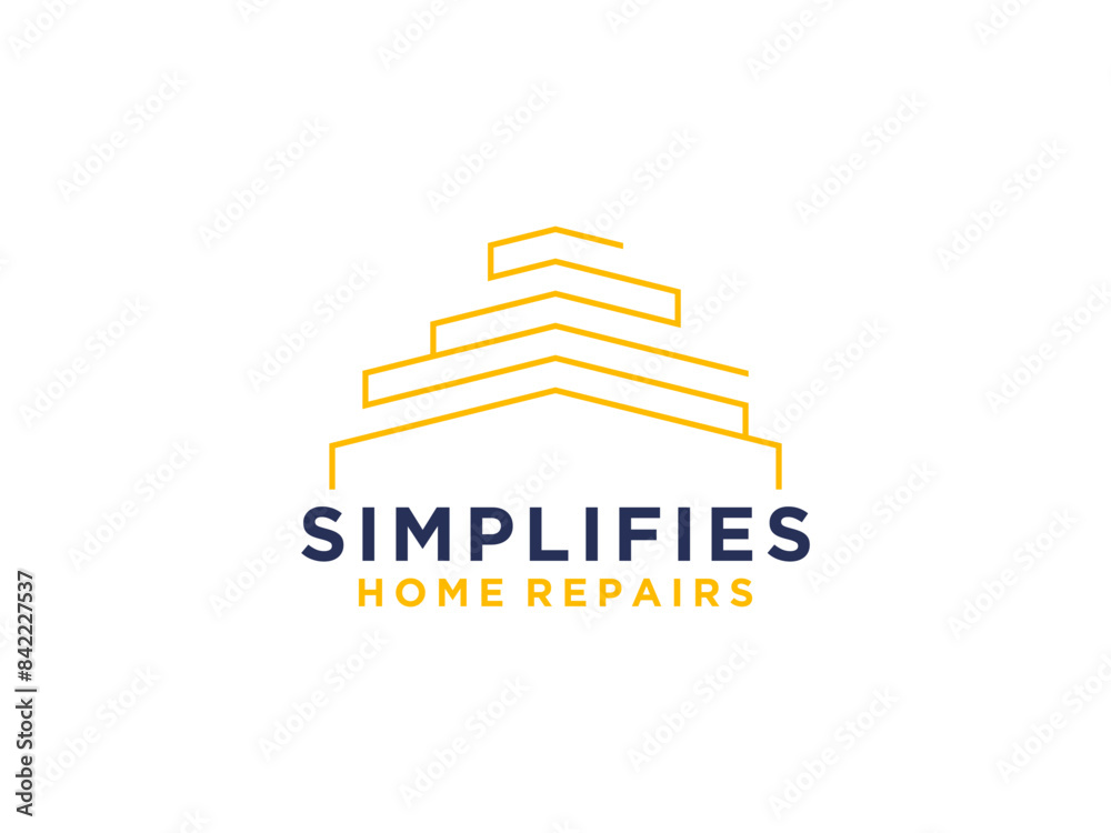 Simple modern building line art architecture logo design. Simple modern building line art architecture logo design.