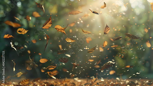 Leaves rustling in a soft wind photo