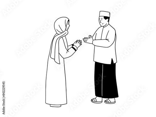 Family forgive each other at eid moment