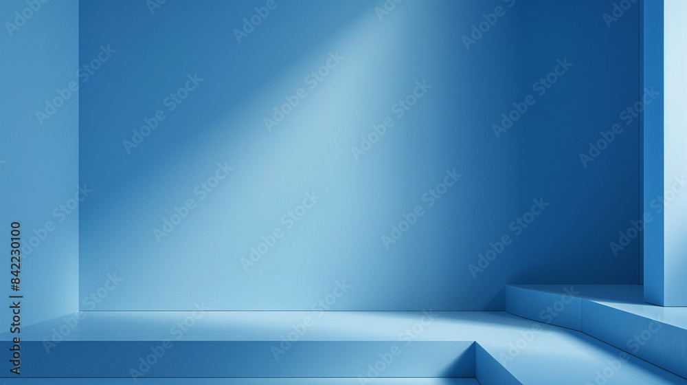 Blue minimal interior room with steps. Blue minimal interior room with steps.