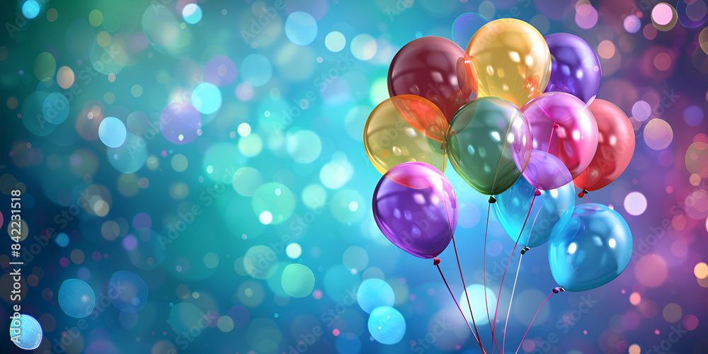 colorful balloons floating in the air, creating a sense of joy and celebration.