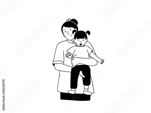 Baby sitter holding baby