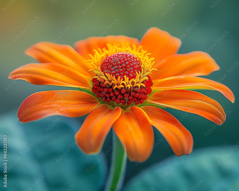Macro photograph of a tithonia, showcasing the vibrant colors and delicate textures Macro photograph of a tithonia, showcasing the vibrant colors and delicate textures