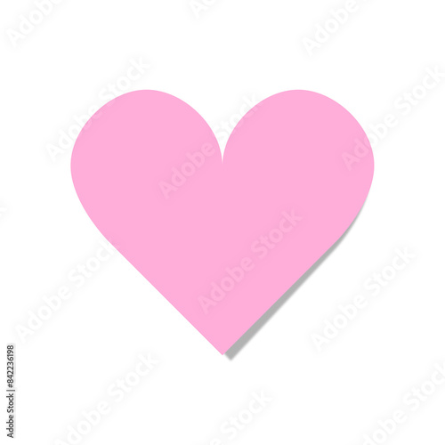 Pink Heart sticky note isolated on transparent background PNG
