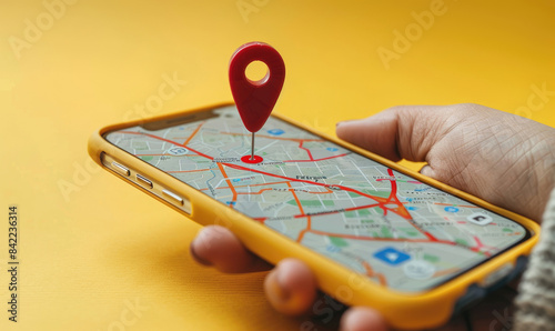 Person's mobile phone with ...