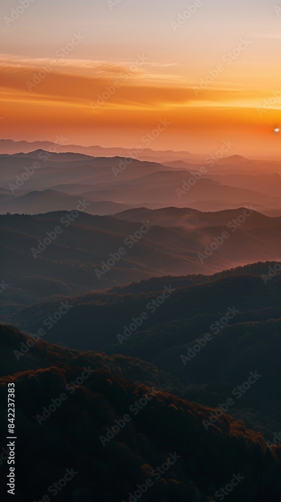 Mountain Silhouette Layers at Sunset Mountain Silhouette Layers at Sunset
