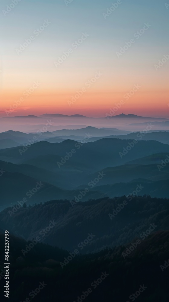 Mountain Silhouette Layers at Sunset Mountain Silhouette Layers at Sunset