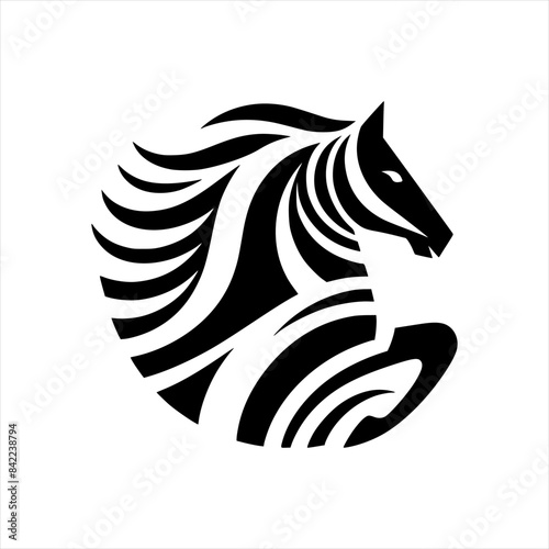 Horse racing club simple design logo template