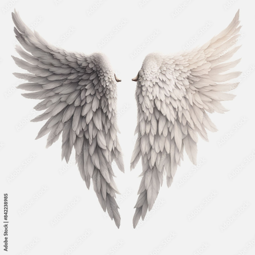 Fototapeta premium png-angel-wings-white-white-background-creativity