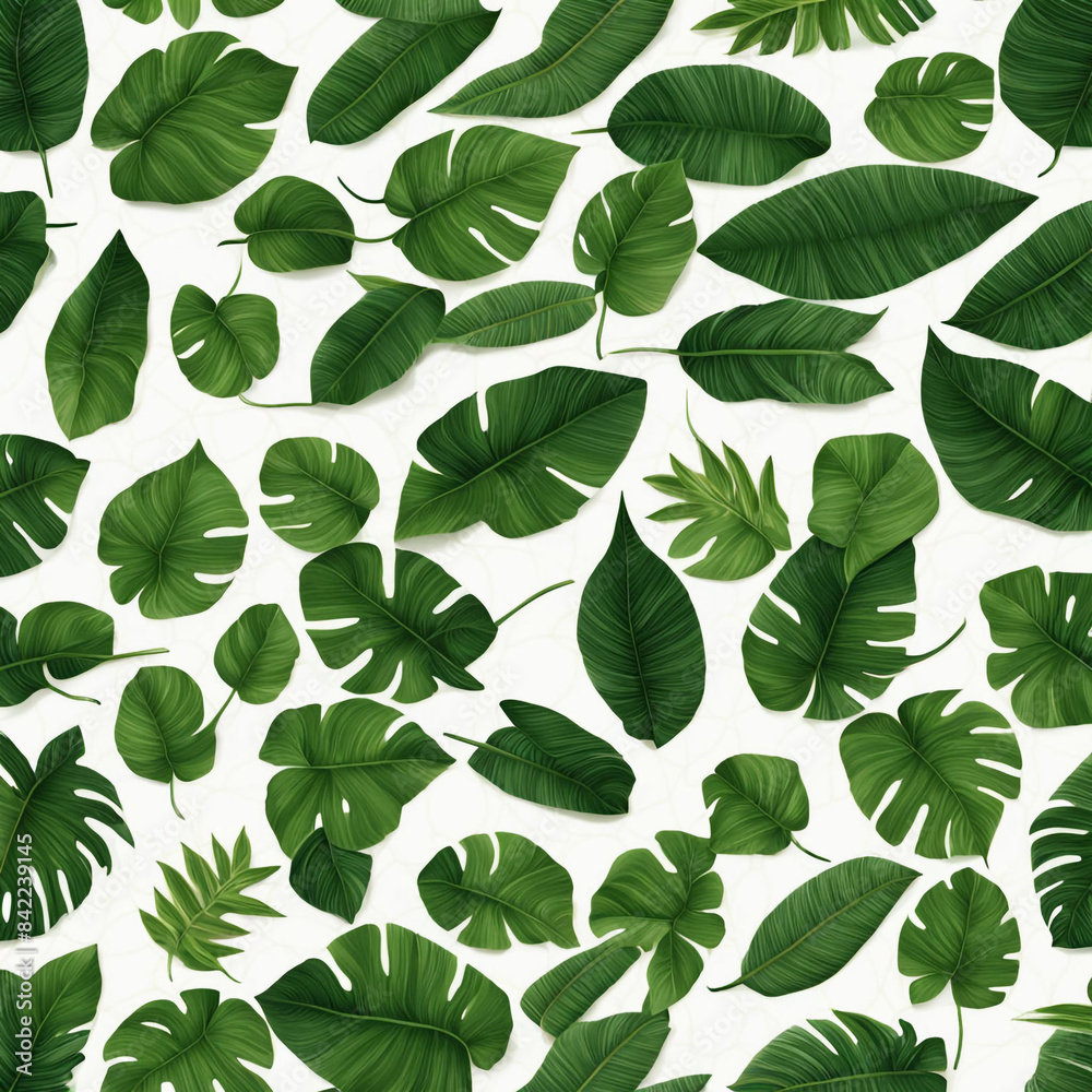 Obraz premium natural-of-beautiful-tropical-green-leaves-of-leaf-isolated-on-transparent-background