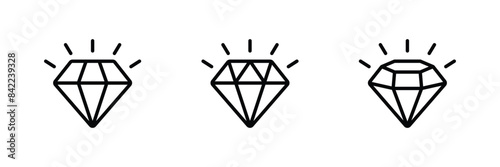 diamond icon set vector
