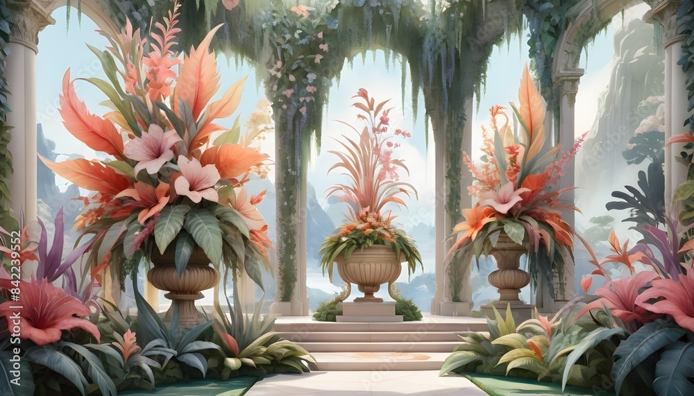 Obraz premium Flowers in the style of watercolor art luxurious