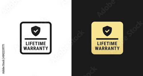Lifetime warranty label or sticker vector isolated. The Lifetime warranty label vector isolated for product packaging design element.