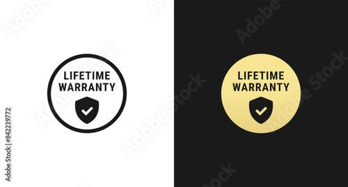 Lifetime warranty stamp or label vector isolated. The Lifetime warranty stamp vector isolated for product packaging design element.