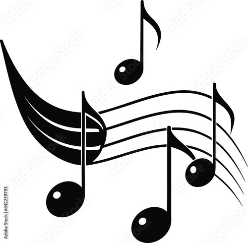 music notes and clef illustration