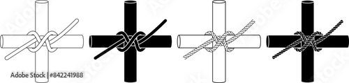 Transom knot rope icon set