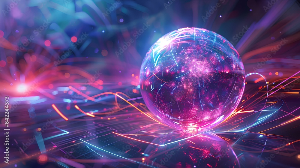 A surreal scene of a giant, glowing orb surrounded by abstract patterns and lines, symbolizing the birth of new ideas and innovation. A surreal scene of a giant, glowing orb surrounded by abstract patterns and lines, symbolizing the birth of new ideas and innovation.