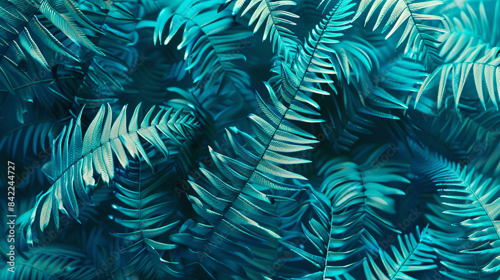 Fototapeta premium background of fern leaves, generative AI