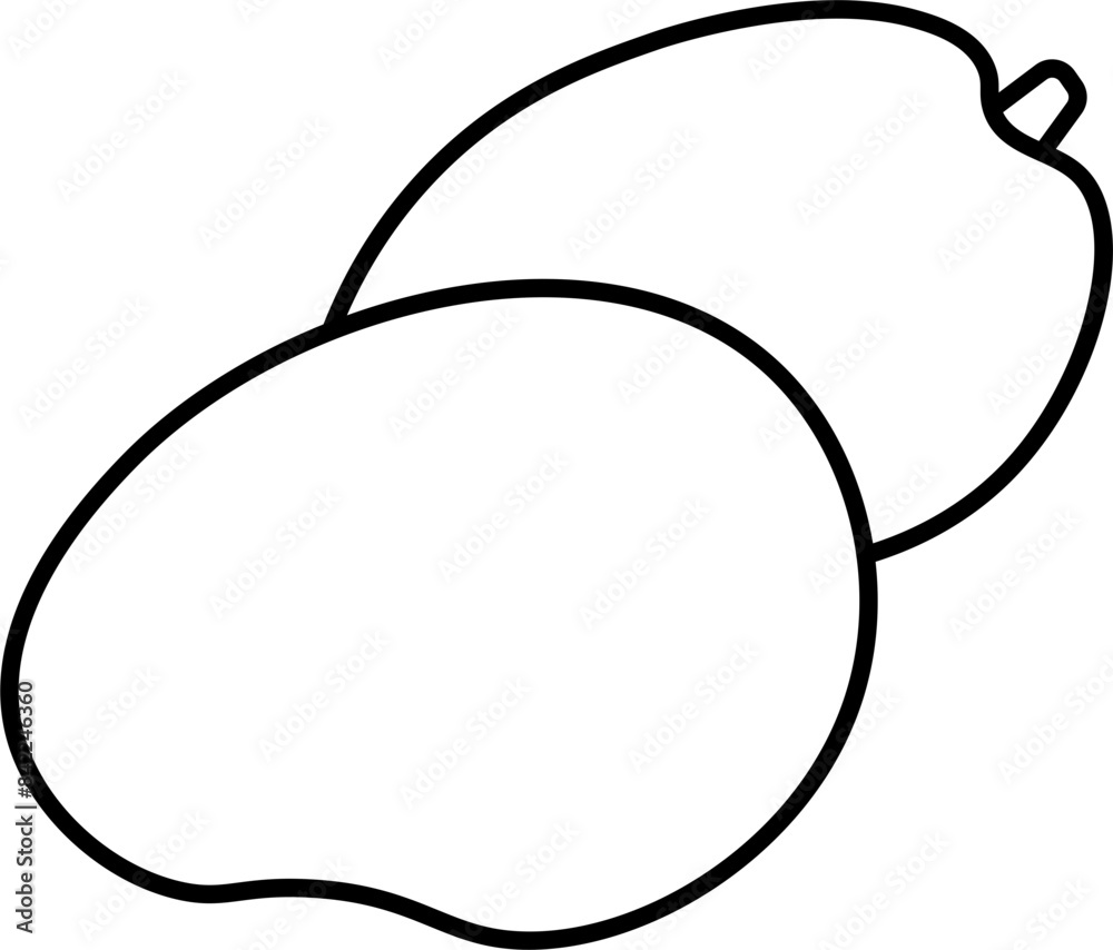 Mango vector outline illustration Mango vector outline illustration