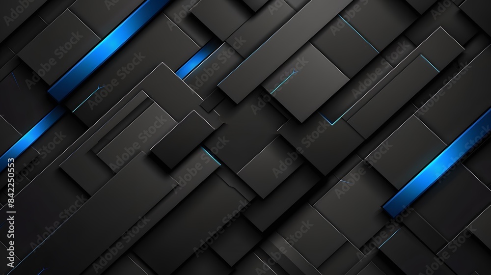 Dark grey black abstract background with blue glowing lines design for social media post, business, advertising event. Modern technology innovation concept background Dark grey black abstract background with blue glowing lines design for social media post, business, advertising event. Modern technology innovation concept background