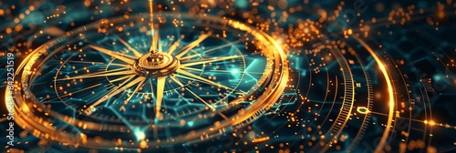 The digital compass: A strategic explorer for businesses, Vision crisis, Mission path, Agency creative, Digital strategy, Market decision, Achievement strategy, Financial stock, Company vision 