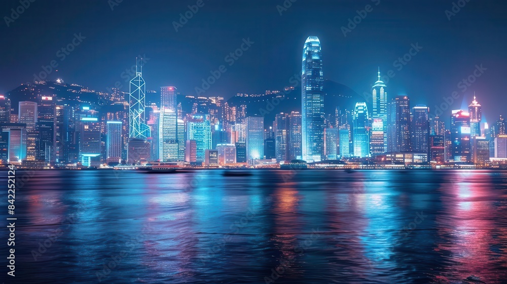 City Skyline at Night A vibrant city skyline illuminated with lights against the night sky, Super cool and nice background, realistic photo stockphoto style City Skyline at Night A vibrant city skyline illuminated with lights against the night sky, Super cool and nice background, realistic photo stockphoto style
