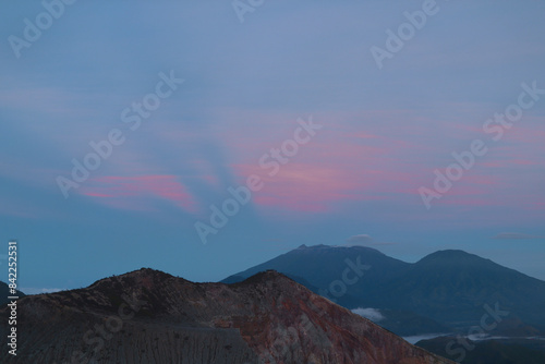 photo of volcanic mountains in Indonesia