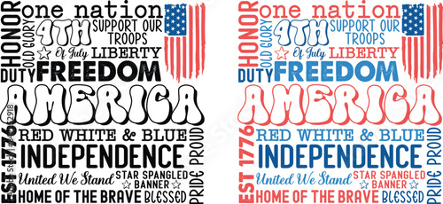 Quadro em tela Retro 4th July Sublimation Design
