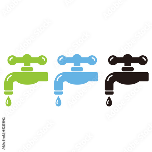 水道の蛇口アイコンセット