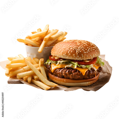 Combom Burger and friees