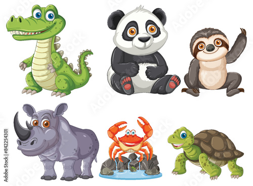 Adorable animals in a playful vector style