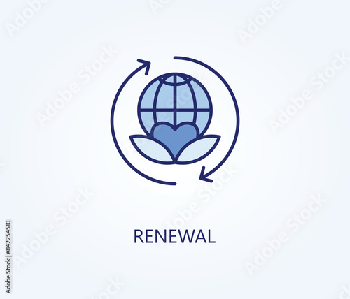  renewal vector, icon or logo sign symbol illustration 