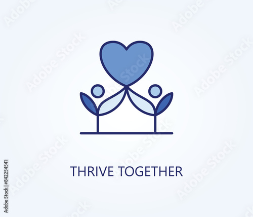 thrive together vector, icon or logo sign symbol illustration 