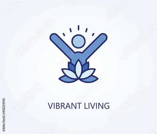 vibrant living vector, icon or logo sign symbol illustration 