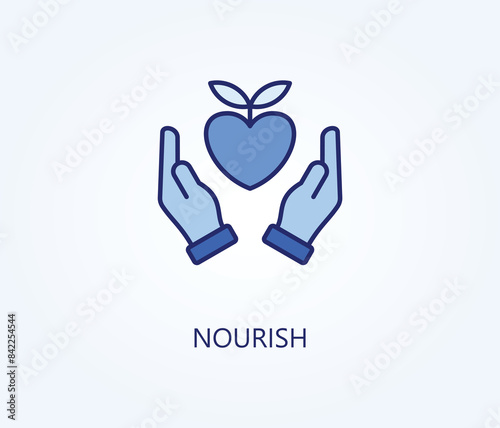  nourish vector, icon or logo sign symbol illustration 