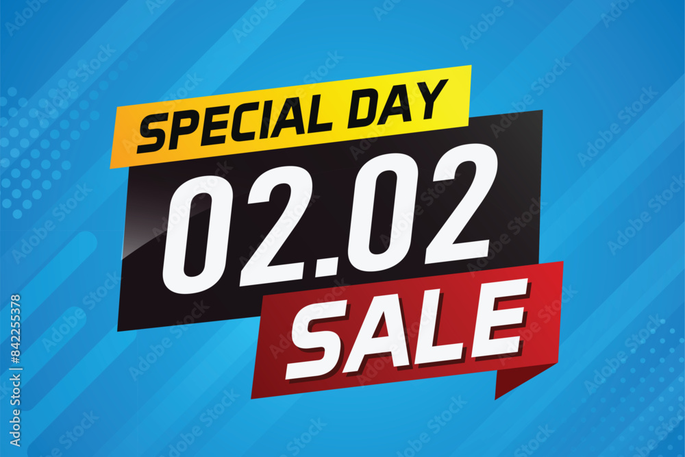 2.2 Special day sale word concept vector illustration with ribbon and 3d style for use landing page, template, ui, web, mobile app, poster, banner, flyer, background, gift card, coupon
2.2 Special day sale word concept vector illustration with ribbon and 3d style for use landing page, template, ui, web, mobile app, poster, banner, flyer, background, gift card, coupon