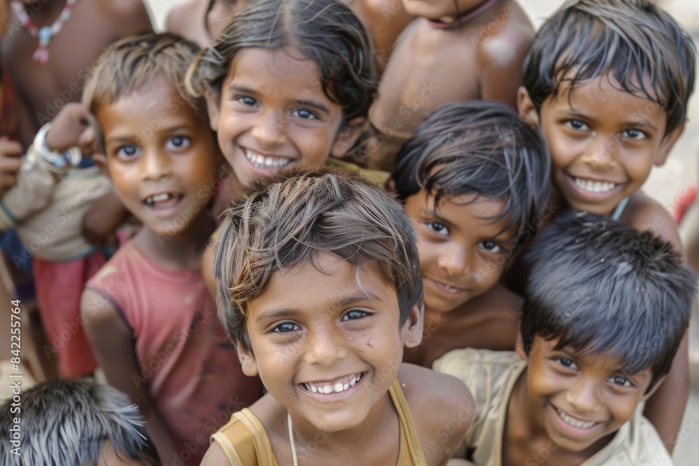 Group of happy kids in the village of Kandy, Sri Lanka Group of happy kids in the village of Kandy, Sri Lanka