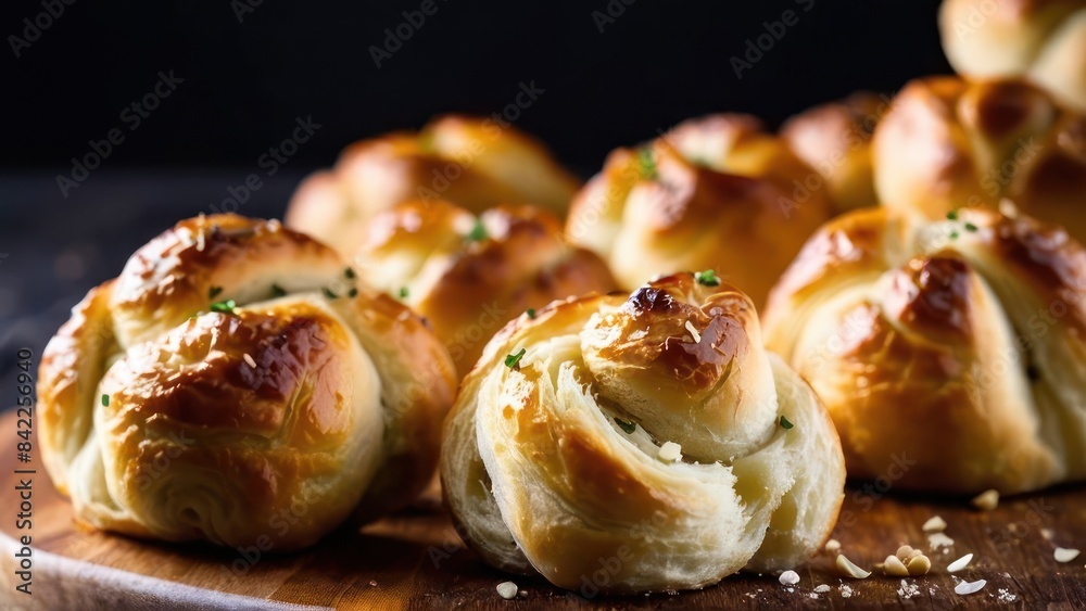 Delicate Herb-Infused Puff Pastry Selection for an Exquisite Culinary Experience