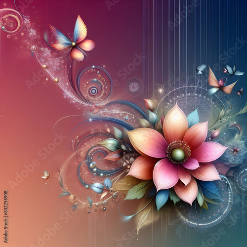 RT Facial Enhanced with Colorful Floral Patterns,Colorful Flower Design Complemented by RT Facial Treatment.