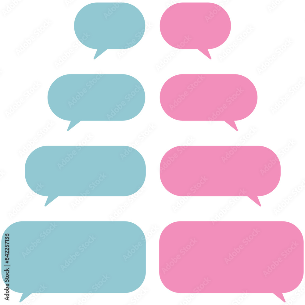 Cute message bubbles icons isolated on white background. Cute message bubbles icons isolated on white background.