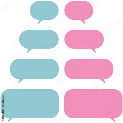 Cute message bubbles icons isolated on white background.