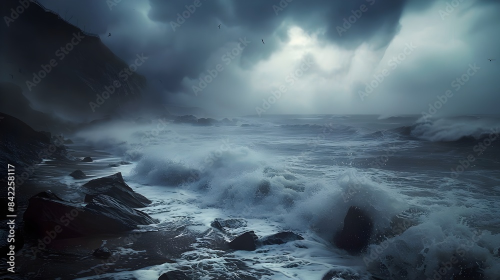 Ocean Waves Turbulent Natural DIsaster (Generative AI) Ocean Waves Turbulent Natural DIsaster (Generative AI)